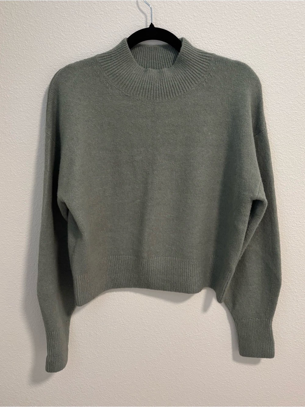 & Other Stories Sage Green Mock Neck Sweater